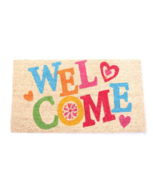 Kokosmåtte med tekst "Welcome"