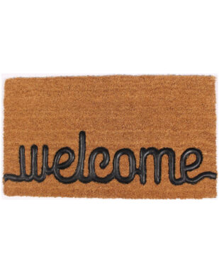 Kokosmåtte med tekst "Welcome"