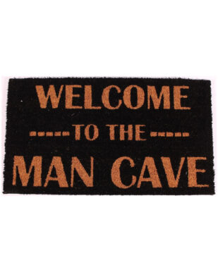 Kokosmåtte med tekst "Welcome to the man cave"