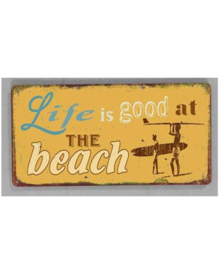 Magnet med tekst. "Life is good at the beach"