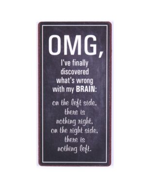 Magnet med tekst. "OMG