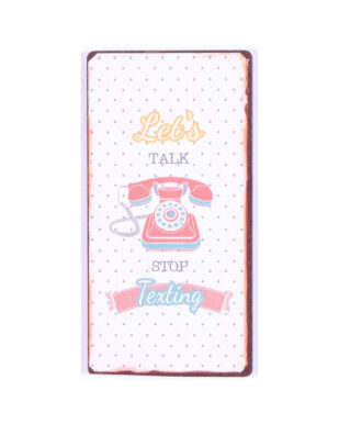 Magnet med tekst. "Let's Talk
