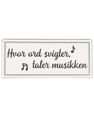 Metalskilt med H.C. Andersen citat - "Hvor ord svigter