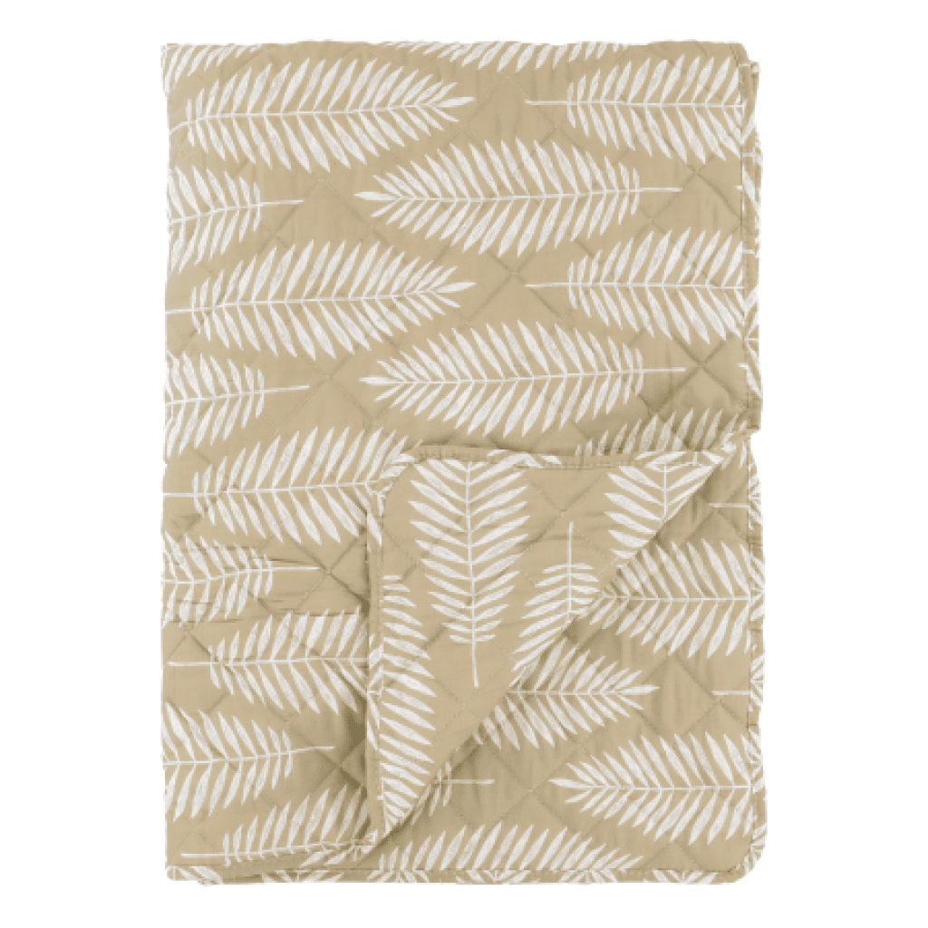 Aix Quilt m. tropisk bladmønster