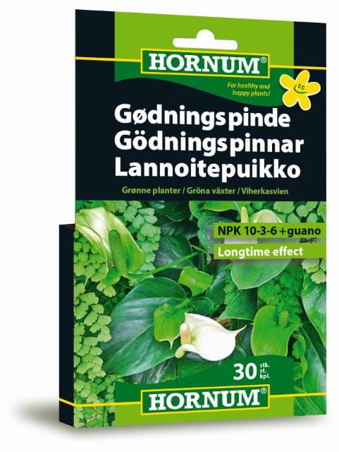 Hornum gødningspinde - Til grønne planter - 30 stk.