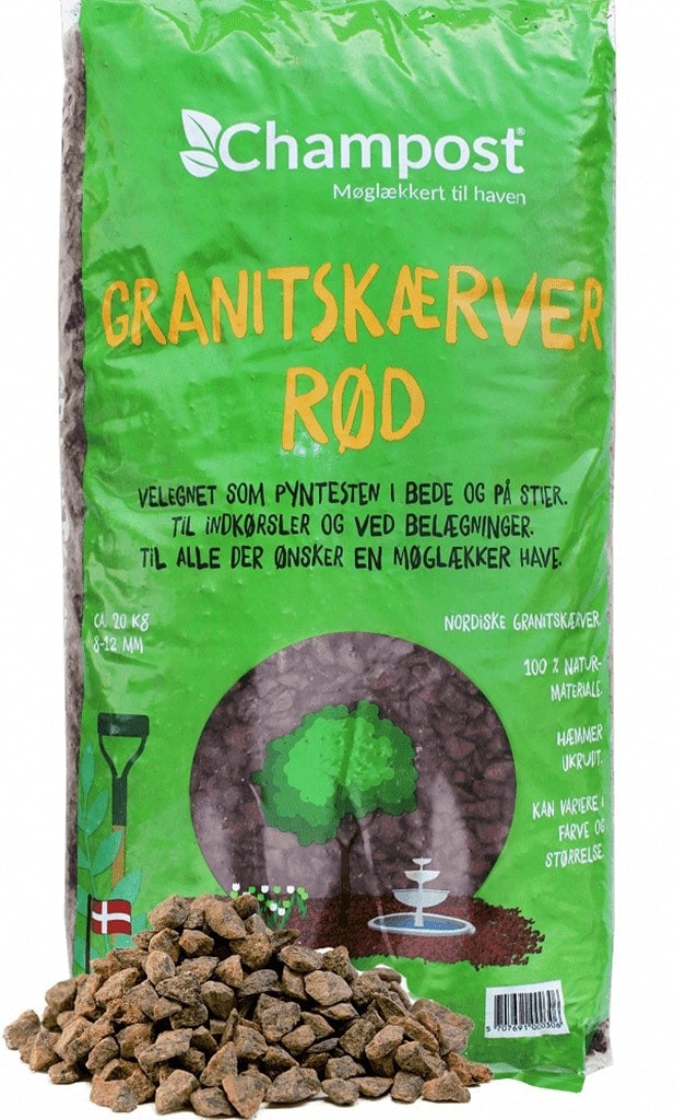 Champost Granitskærver Rød 20Kg